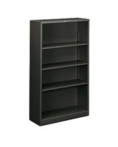 HON Brigade Steel Bookcase, 4 Shelves, Charcoal