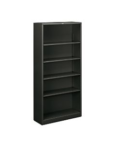 HON Brigade Steel Bookcase, 5 Shelves, Charcoal