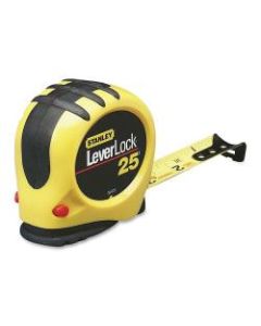 Stanley Tools Leverlock Tape Measure, Standard, 25ft x 1in Blade