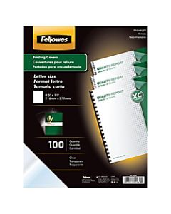 Fellowes Clear Presentation Binding Covers, 8 1/2in 11in, Clear, Pack Of 100