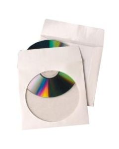 Quality Park Tech-No-Tear CD/DVD Sleeves, White, Pack Of 100