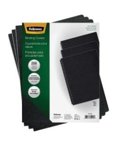 Fellowes Linen Classic Presentation Covers, 8 3/4in x 11 1/4in, Black, Pack Of 200