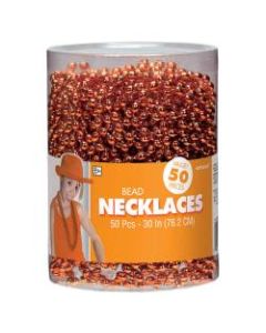 Amscan Bead Necklaces, 30in, Orange, Pack Of 50 Necklaces