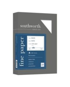 Southworth 100% Cotton Business Paper, 8 1/2in x 11in, 32 Lb, White, Box Of 250