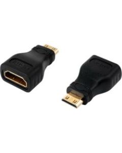 4XEM Mini HDMI Male To HDMI A Female Adapter - 1 x HDMI (Mini Type C) Male Digital Audio/Video - 1 x HDMI (Type A) Female Digital Audio/Video - Gold Connector - Black