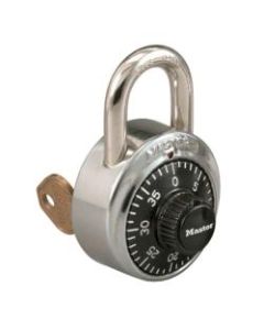 Master Lock Stainless-Steel Combination Padlock With Key Control, 2-7/8in x 1-7/8in