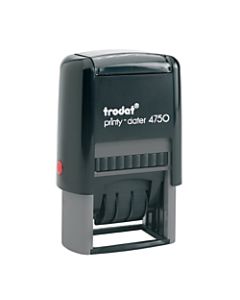 Trodat Self-Inking Stamp, Date/Message, "RECEIVED", 1in x 1 5/8in, 65% Recycled, Red/Blue