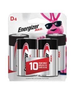 Energizer Max D Alkaline Batteries, Pack Of 4
