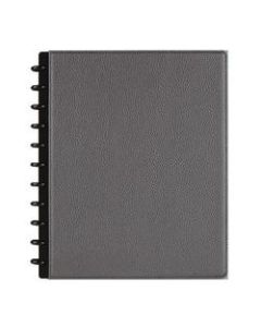 TUL Discbound Notebook, Elements Collection, Letter Size, Narrow Ruled, 60 Sheets, Leather Cover, Gunmetal/Pebbled