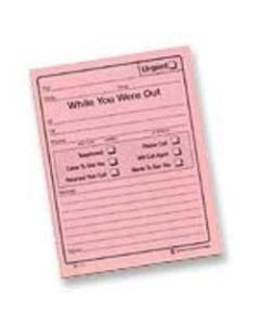 Adams "While You Were Out" Message Pads, 4 1/4in x 5 1/2in, 50 Sheets, Pink, Pack Of 24