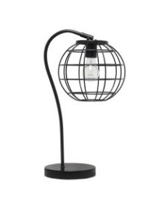 Lalia Home Arched Metal Cage Table Lamp, 20inH, Matte Black