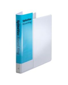 Cardinal SpineVue Locking 3-Ring Binder, 1in Round Rings, White