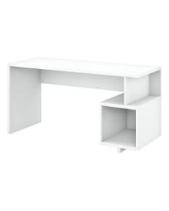 kathy ireland Home by Bush Furniture Madison Avenue 60inW Writing Desk With Storage Cubby, Pure White, Standard Delivery