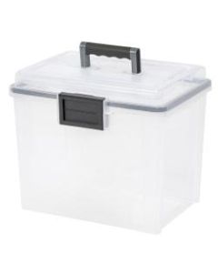 Iris Weather Tight Mobile Storage File Box, 11 1/2in x 13 3/4in x 10 7/16in, Clear