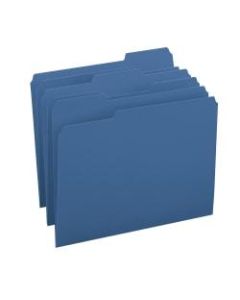 Smead Color File Folders, Letter Size, 1/3 Cut, Navy, Box Of 100