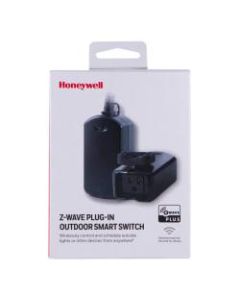 Honeywell Z-Wave Plug-In Outdoor Smart Switch, Black, 39346