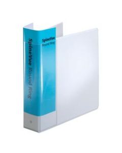 Cardinal SpineVue Locking 3-Ring Binder, 2in Round Rings, White
