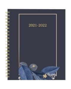 Blueline Gold Detail 13-Month Academic Weekly/Monthly Planner, 8in x 5in, 100% Recycled, Navy, July 2021 To July 2022, CA115PJ.01