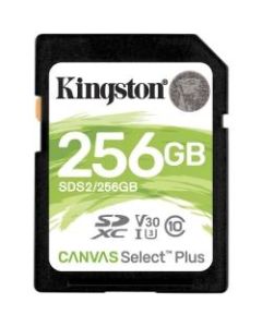 Kingston Canvas Select Plus 256 GB Class 10/UHS-I (U3) SDXC - 1 Pack - 100 MB/s Read - 85 MB/s Write - Lifetime Warranty