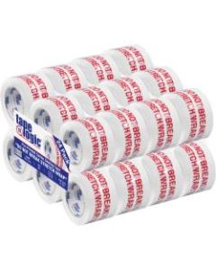 Tape Logic Do Not Break Stretch Wrap Preprinted Carton Sealing Tape, 3in Core, 3in x 110 Yd., Red/White, Pack Of 24
