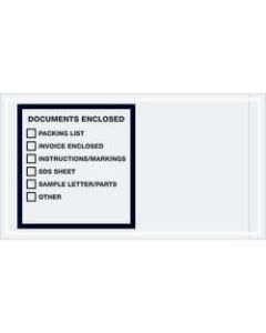 Tape Logic Preprinted Packing List Envelopes, Transportation, Documents Enclosed, 5 1/2in x 10in, Printed Clear, Case Of 1,000