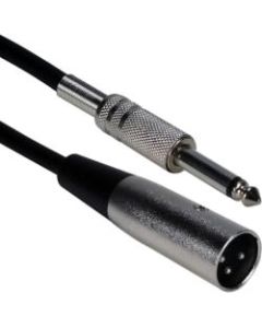 QVS 15ft XLR Male to 1/4 Male Audio Cable - 15 ft 35mm/XLR Audio Cable for Microphone, Guitar, Speaker - First End: 1 x XLR Male Audio - Second End: 1 x 6.35mm Male Audio - Black
