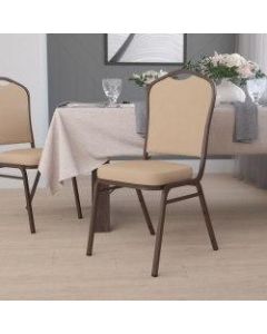 Flash Furniture HERCULES Series Crown-Back Stacking Banquet Chair, Tan/Copper
