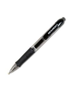 Vista Retractable Gel Pens (AbilityOne), Medium Point, 0.7 mm, Black Barrel, Black Ink, Pack Of 12