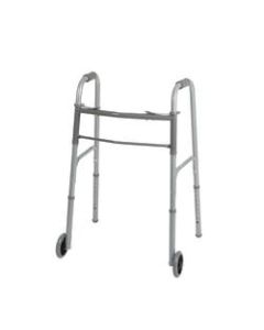 Guardian Adult 2-Button Folding Walkers, 5in Wheels, 32 - 39 1/2in, Case Of 4