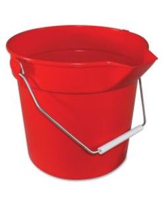 Impact Products 10-qt Deluxe Bucket - 10 quart - Alkali Resistant, Acid Resistant, Chemical Resistant, Heavy Duty, Spill Resistant, Handle, Comfortable, Embossed, Rugged - 10.3in x 10.6in - Polypropylene - Red - 12 / Carton