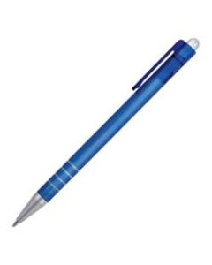 SKILCRAFT AbilityOne Nonrefillable Rubberized Retractable Pens, Medium Point, Blue Barrel, Blue Ink, Pack Of 12 Pens