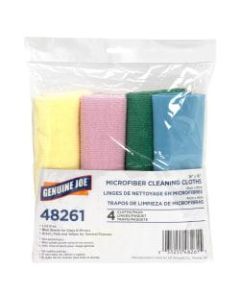 Genuine Joe Color-coded Microfiber Cleaning Cloths - 16in x 16in - Blue Frost - MicroFiber - Lint-free - For Multipurpose - 4 Per Pack - 144 / Carton