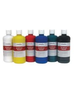 Handy Art Acrylic Paint Bottles, 16 Oz, Assorted Colors, Set Of 6 Bottles