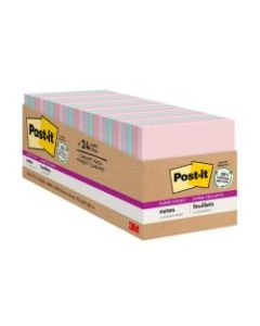 Post-it Notes Super Sticky Notes, 3in x 3in, 67% Recycled, Bali, Pack Of 24 Pads