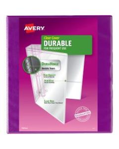 Avery Durable View 3-Ring Binder, 1in Slant Rings, Purple