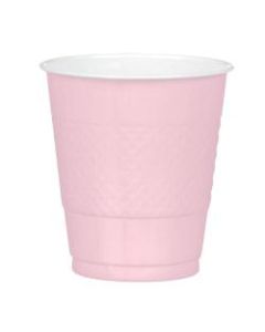 Amscan Plastic Cups, 12 Oz, Blush Pink, 20 Cups Per Pack, Case Of 4 Packs