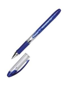 Alpha Elite Non-Retractable Gel Pens, Medium Point, Clear Barrel, Blue Ink, Pack Of 12 (AbilityOne)