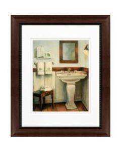 Timeless Frames Clayton Framed Bath Artwork, 11in x 14in, Brown, Cottage Sink With Cherry Wood