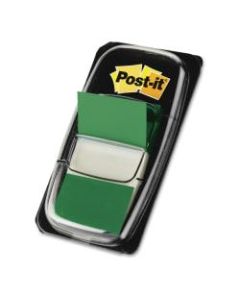 Post-it Flags, 1in x 1 -11/16in, Green, 50 Flags Per Pad, Pack Of 12 Pads
