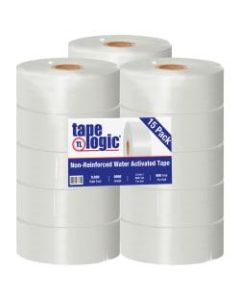 Tape Logic Water-Activated Packing Tape, 3in Core, 2in x 200 Yd., White, Case Of 15