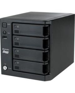 Verbatim PowerBay 96958 Hard Drive Array - RAID Supported 0, 5, 6, 5+Hot Spare, 5, 5+Hot Spare, 6 - 4 x Total Bays - Gigabit Ethernet - Network (RJ-45)