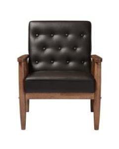 Baxton Studio Noel Lounge Chair, Brown/Dark Walnut