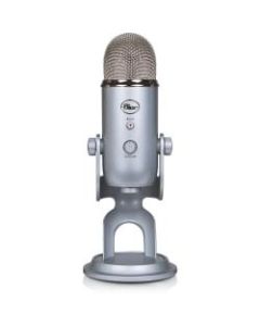 Blue Yeti USB Microphone - Silver - Ultimate USB microphone - 3 condenser capsules - 4 recording patterns - 20Hz - 20kHz