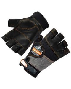 Ergodyne ProFlex 901 Half-Finger Leather Impact Gloves, XXL, Black