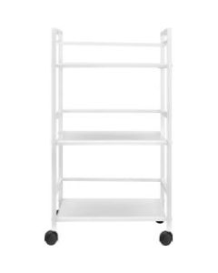 Ameriwood Home Marshall 3-Shelf Metal Rolling Utility Cart, White