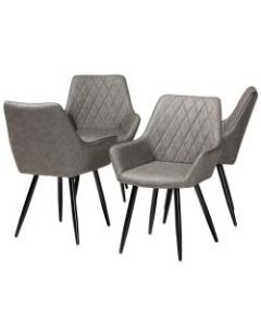 Baxton Studio Astrid Dining Chairs, Gray/Black, Set Of 4 Chairs