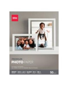 Office Depot Brand Premium Photo Paper, Gloss, Letter Size (8 1/2in x 11in), 9 Mil, Pack Of 50 Sheets