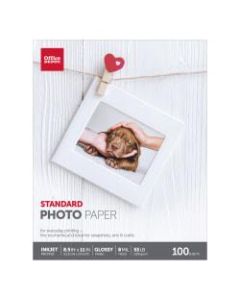 Office Depot Brand Standard Photo Paper, Glossy, Letter Size (8 1/2in x 11in), 8 Mil, Pack Of 100 Sheets