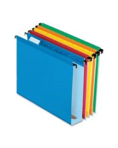 Pendaflex Extra-Capacity Hanging File Folders, 2in Expansion, Letter Size, Assorted Colors, Box Of 20 Folders