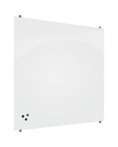 MooreCo Visionary Magnetic Glass Dry-Erase Whiteboard, 36in x 48in, White Finish Frame